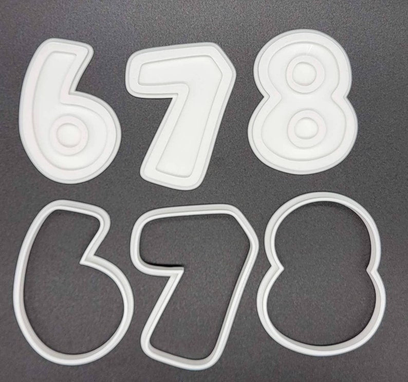 3D Printed Numbers Cookie Cutters & Stamps SunshineT Shop