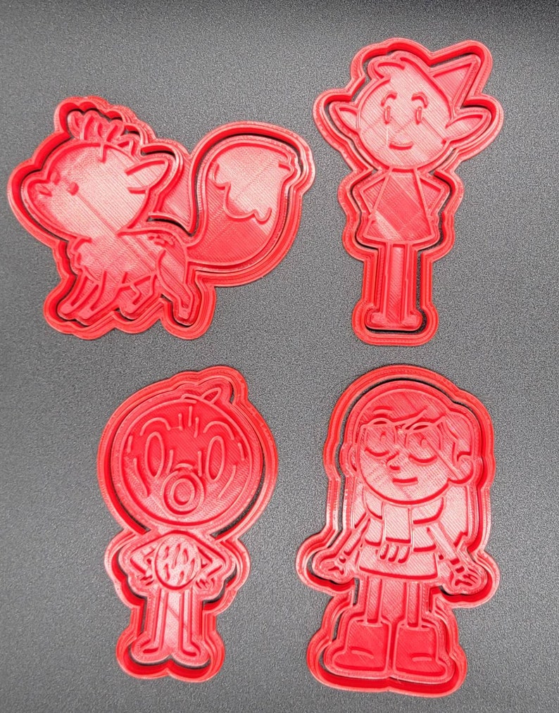 3D Printed Set of (4) Hilda Cookie Cutters & Stamps SunshineT Shop