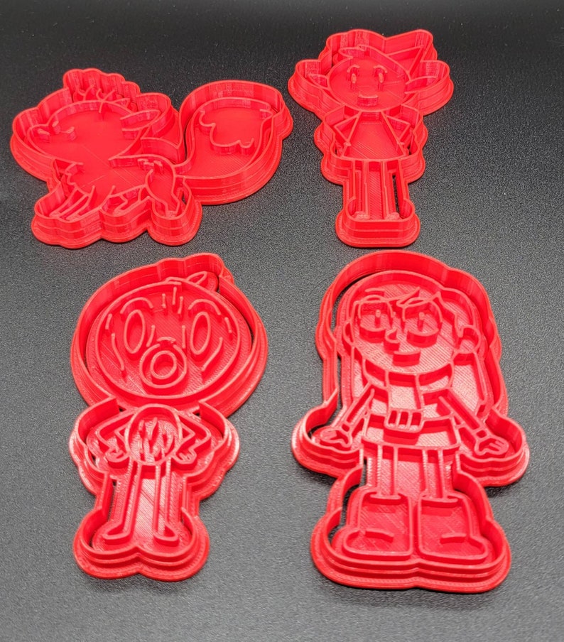 3D Printed Set of (4) Hilda Cookie Cutters & Stamps SunshineT Shop