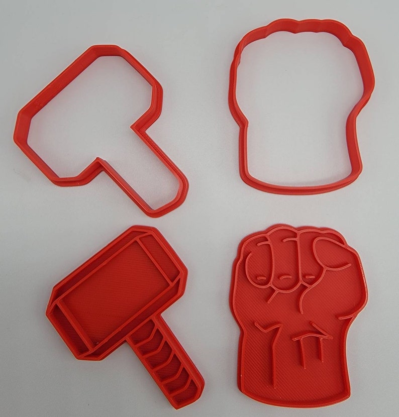 3D Printed Set of (6) Superheroes Cookie Cutters & Stamps SunshineT Shop