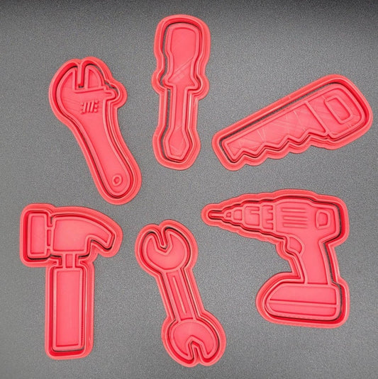 3D Printed Set of Tools Cookie Cutters & Stamps SunshineT Shop