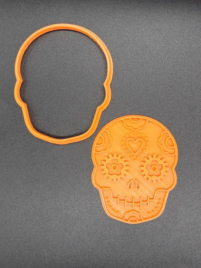 3D Printed Sugar Skull Cookie Cutters & Stamps SunshineT Shop