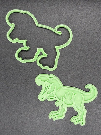 T Rex Cute Cookie Cutter & Stamp, Dinosaur Dino Birthday Jurassic T-Rex  Tyranno