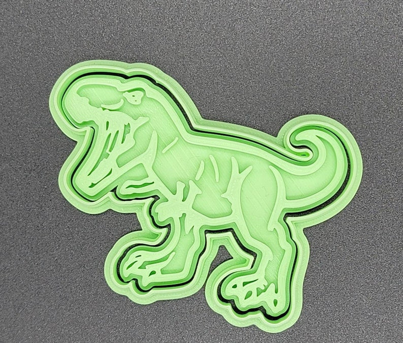 3D Printed T-Rex Dinosaur Cookie Cutter & Stamp SunshineT Shop