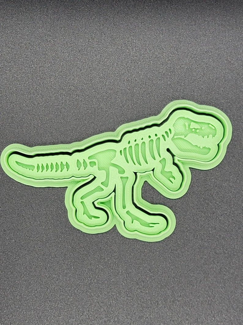 3D Printed T-Rex Fossil Cookie Cutter & Stamp SunshineT Shop