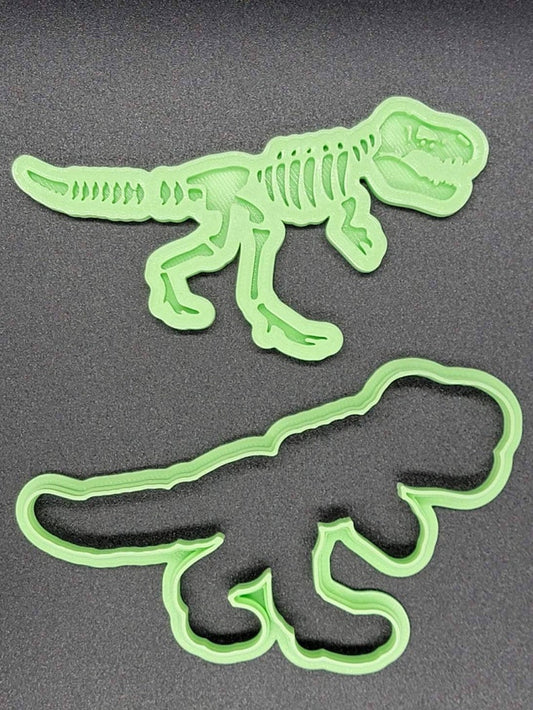 3D Printed T-Rex Fossil Cookie Cutter & Stamp SunshineT Shop