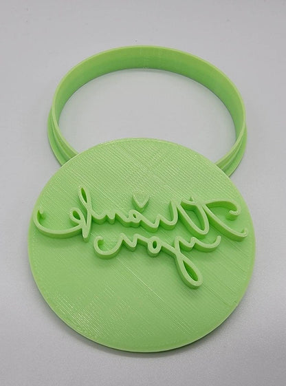 3D Printed Thank You No. 2 - Cookie Cutter & Stamp SunshineT Shop