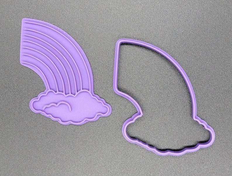 3D Printed Unicorn Rainbow Set of (3) Cookie Cutters & Stamps SunshineT Shop