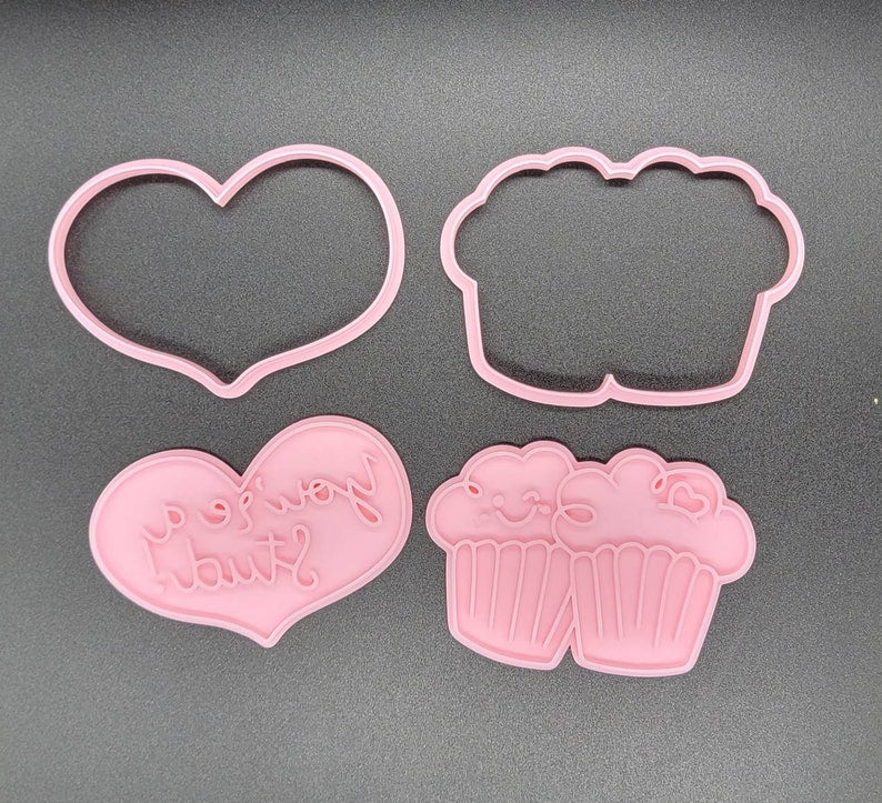 Valentine's Day Cookie Cutters And Stamps 3d Style - Temu