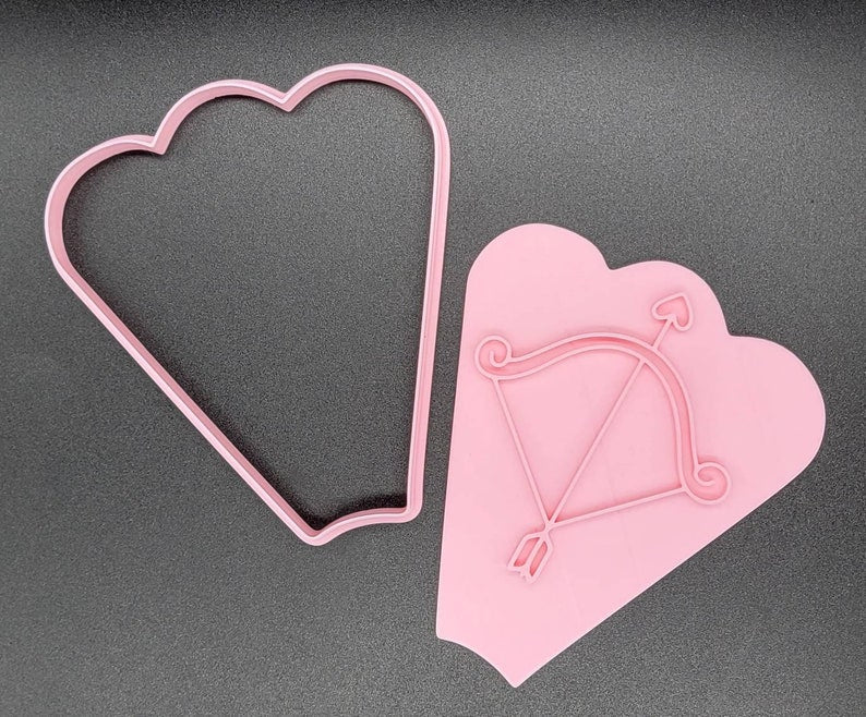 3D Printed Valentines/Heart/Bow & Arrow Platter Cookie Cutters Stamps SunshineT Shop