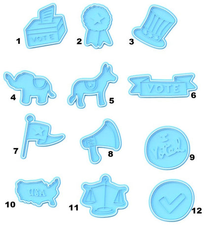 3D Printed Voting/Politics Cookie Cutters & Stamps SunshineT Shop