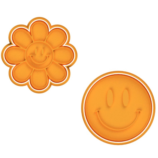 Flower Groovy Smiley Cookie Cutter & Stamp