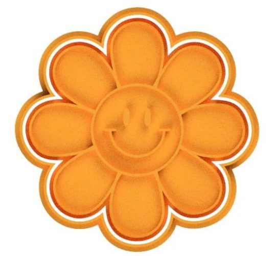 Flower Groovy Smiley Cookie Cutter & Stamp